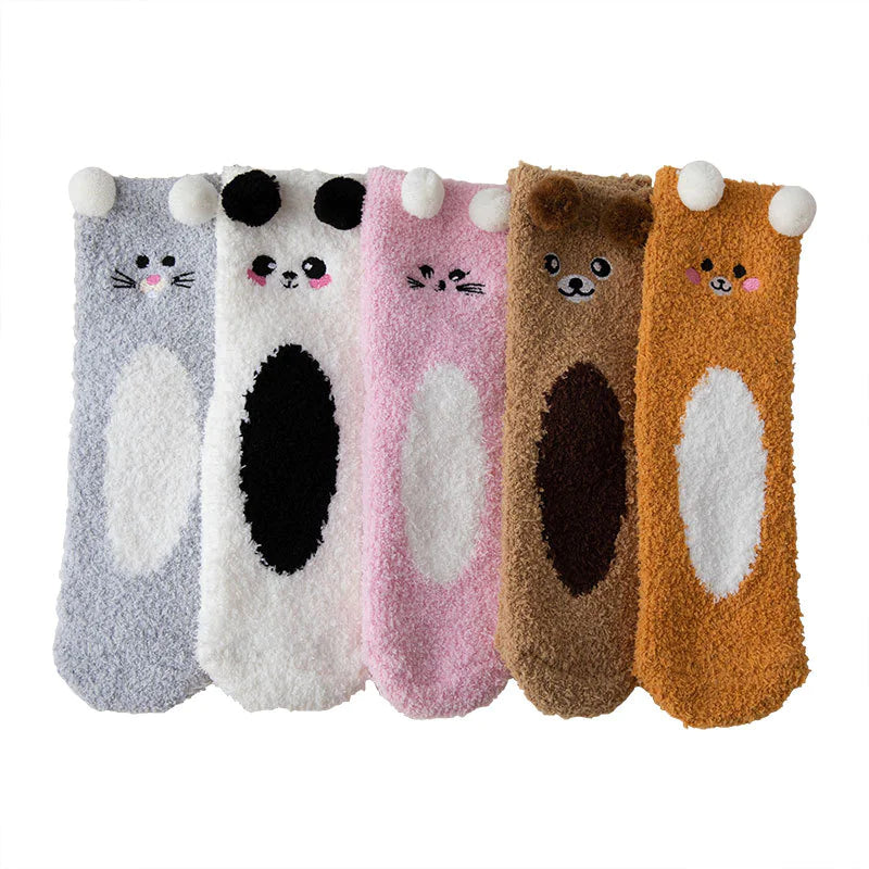 Women's Cartoon Coral Fleece Warm Socks