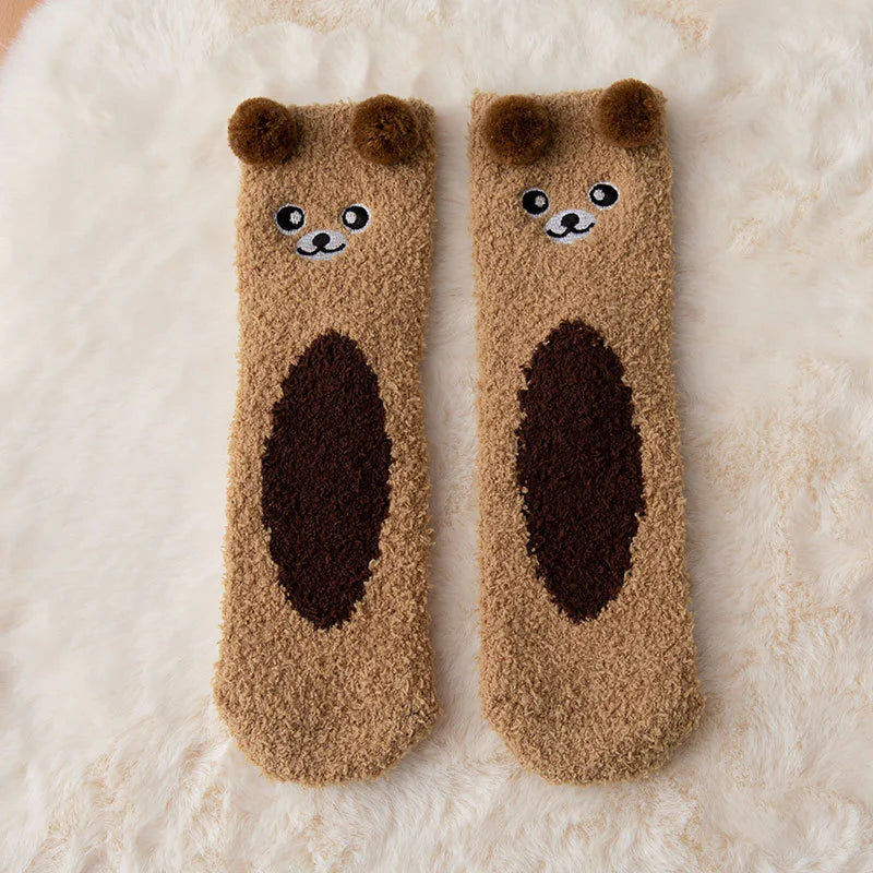 Women's Cartoon Coral Fleece Warm Socks