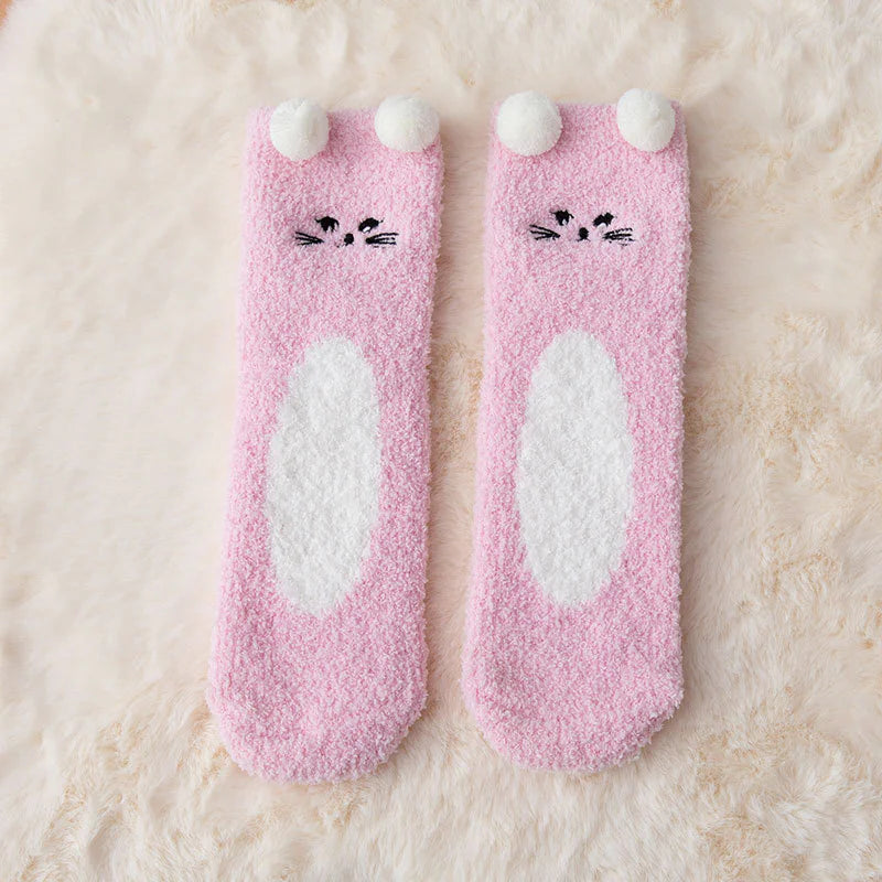 Women's Cartoon Coral Fleece Warm Socks