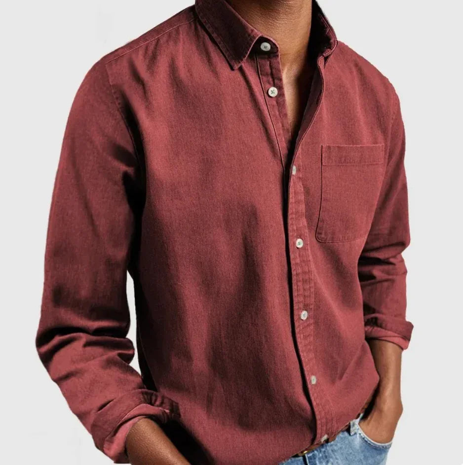 Men's Long Sleeve Lapel Shirt