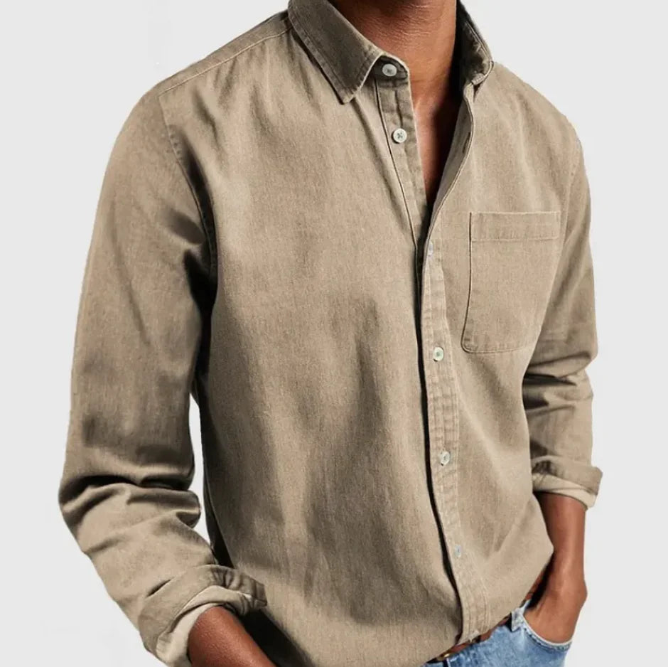 Men's Long Sleeve Lapel Shirt