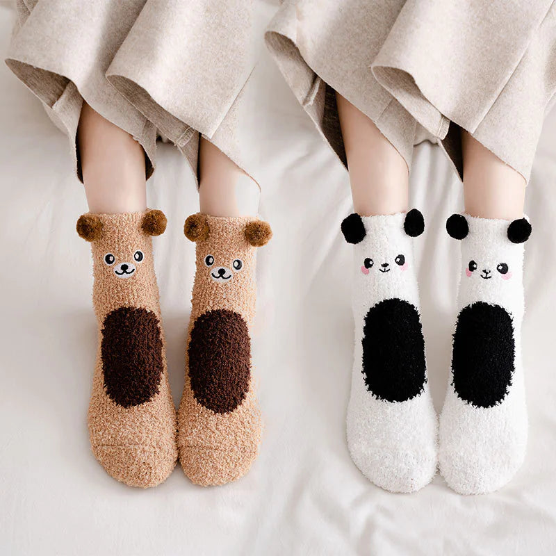 Women's Cartoon Coral Fleece Warm Socks