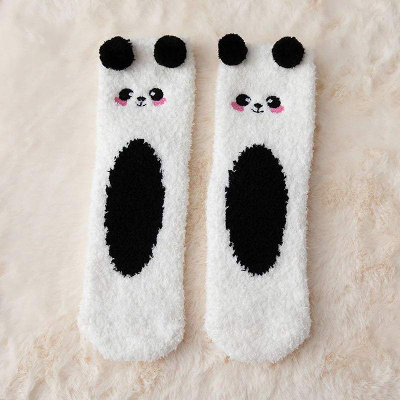 Women's Cartoon Coral Fleece Warm Socks